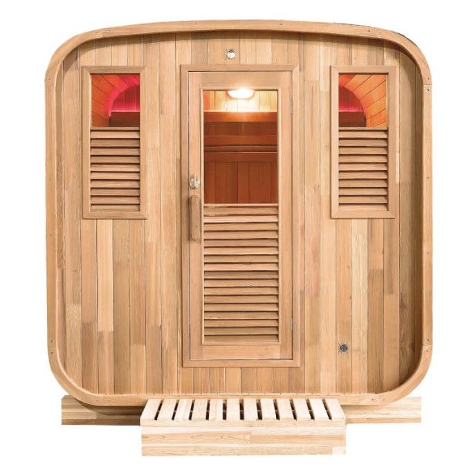 sauna extérieur avec porte vitré
