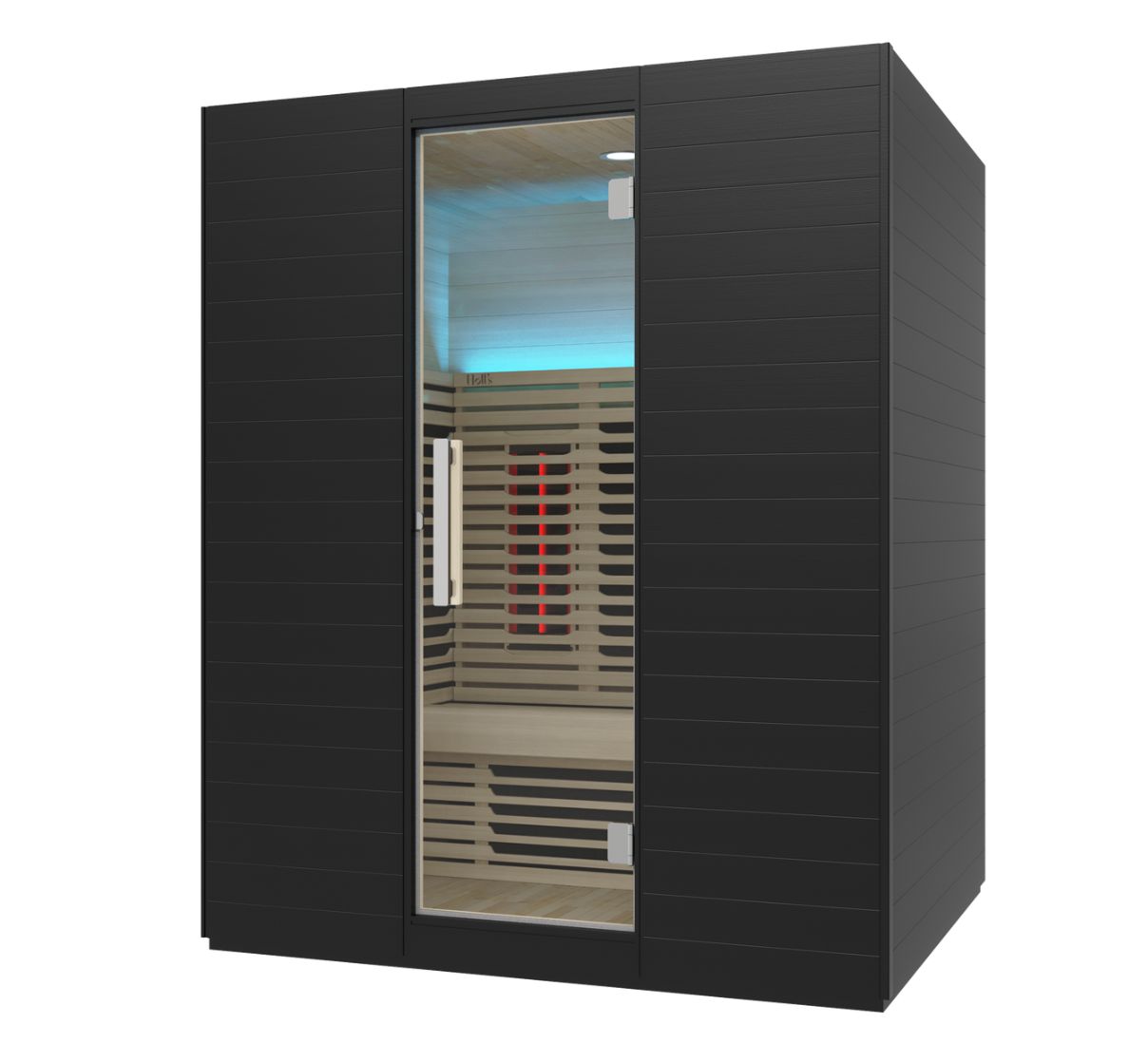 Sauna Symbioz 160 Sauna infra rouge en bois noir avec lumière bleu