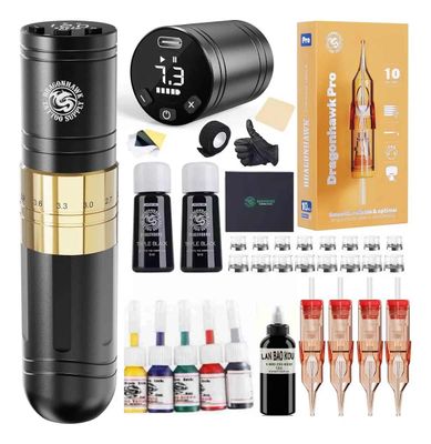 Kit Pen de tatuaje L1 Pro Dragonhawk Dorado