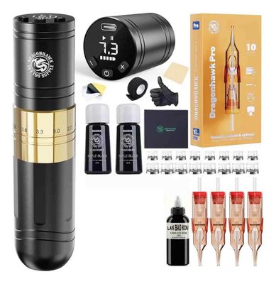 Kit Pen de tatuaje L1 Pro Dragonhawk Dorado