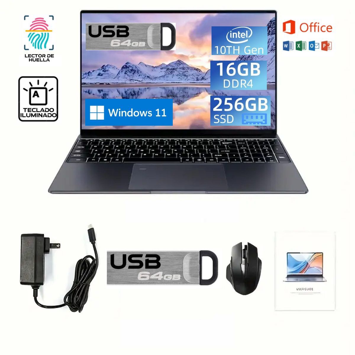 Computador Portátil 16 Gb Ram 256 SSD Intel 10ma Generación