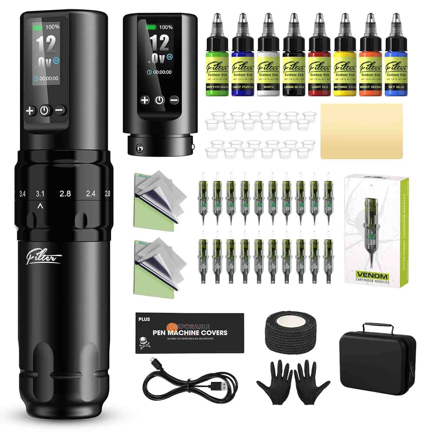 Máquina de Tatuaje EZ Filter X30 FULL  Inalámbrica + 2 Baterías | Versión Completa Stroke Ajustable