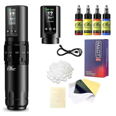 Máquina de Tatuaje EZ Filter Inalámbrica X30 Essential+ 2 Baterías | Stroke Ajustable y Máxima Precisión
