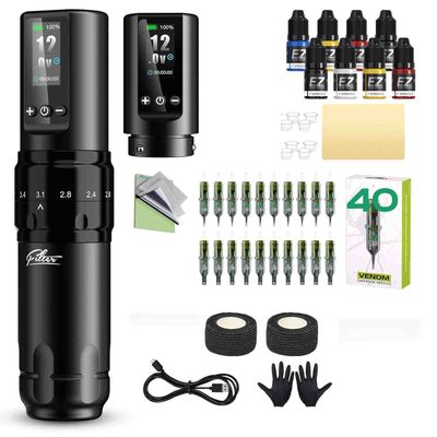 Kit de Tatuaje EZ Filter 2 Baterías X30 PRO 40 Cartuchos