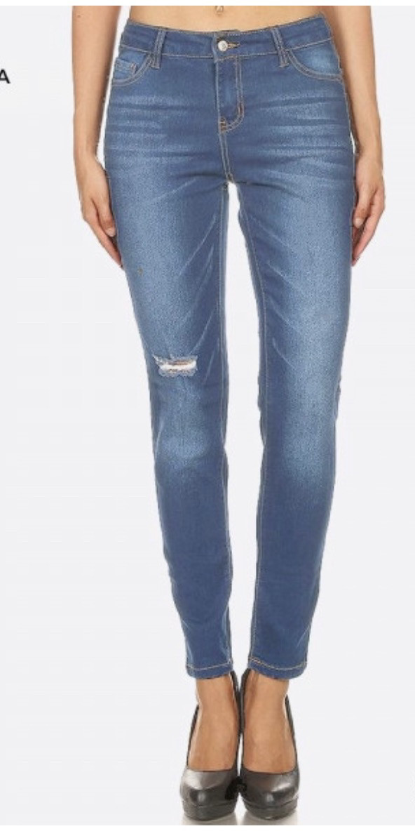 Jvini Distressed Denim Skinny Jeans