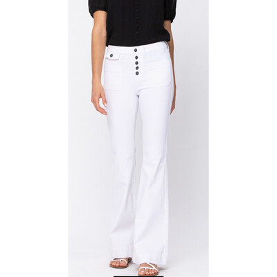 Judy Blue White Flare Pants