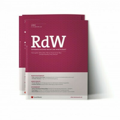 RdW Zeitschrift
Österreichisches Recht der Wirtschaft