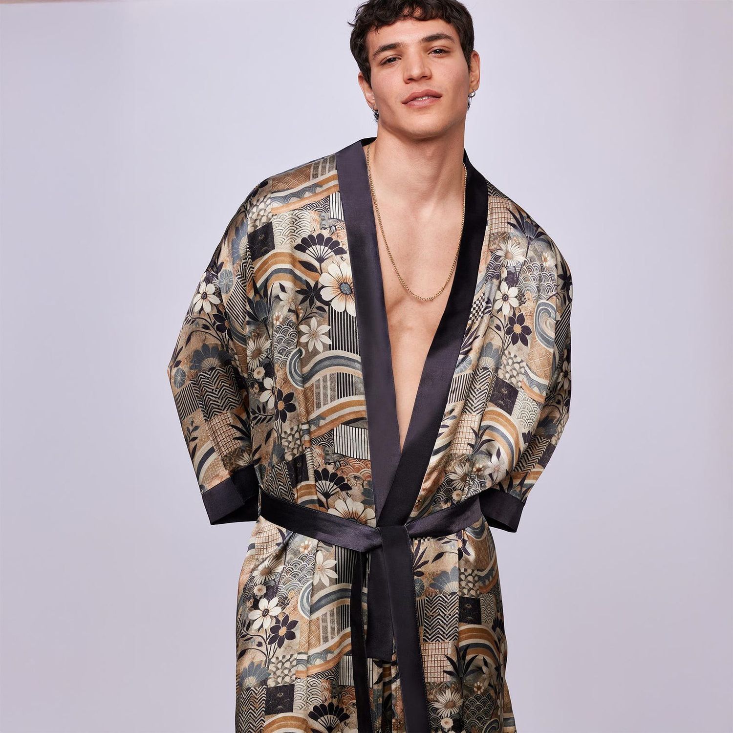 Men’s Bloom Luxury Kimono &amp; Trouser Set