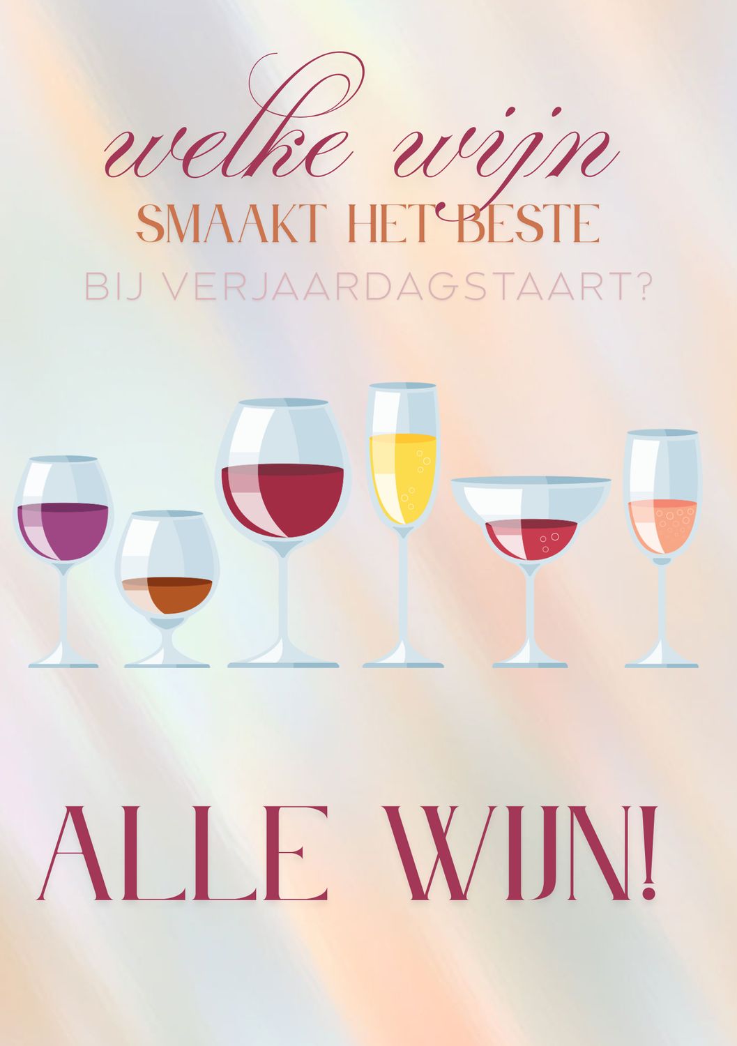 Kaart - Wijn en taart