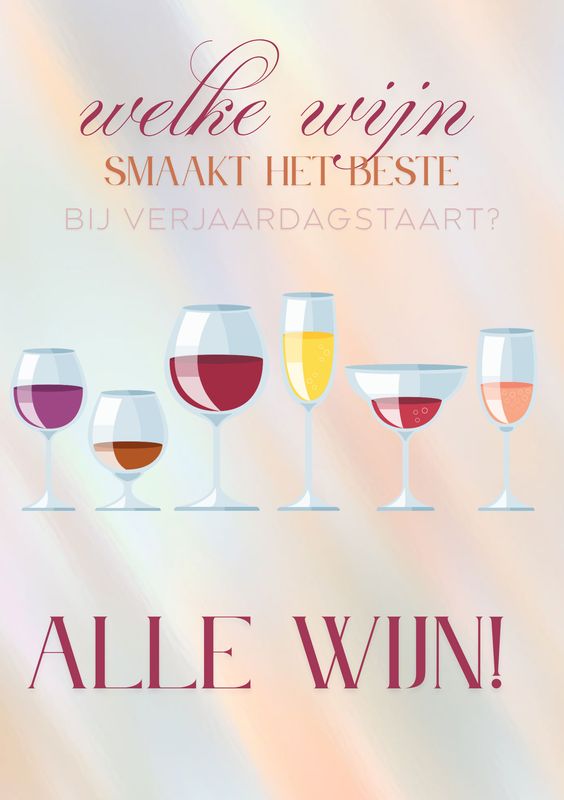 Kaart - Wijn en taart