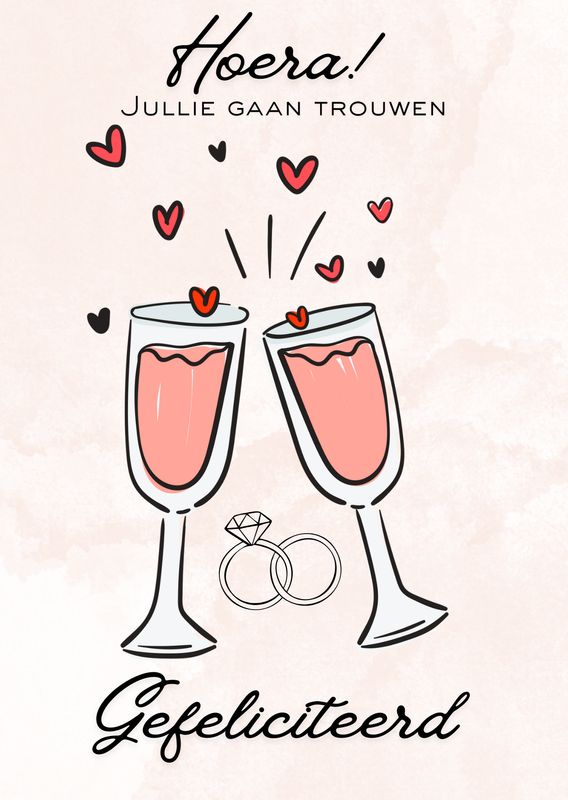 Kaart - Hoera Trouwen