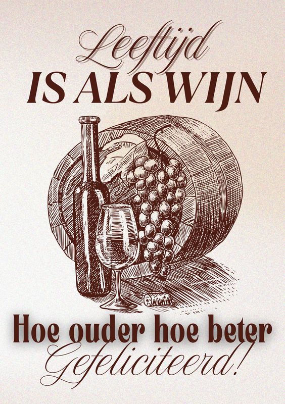 Kaart - Leeftijd is als wijn