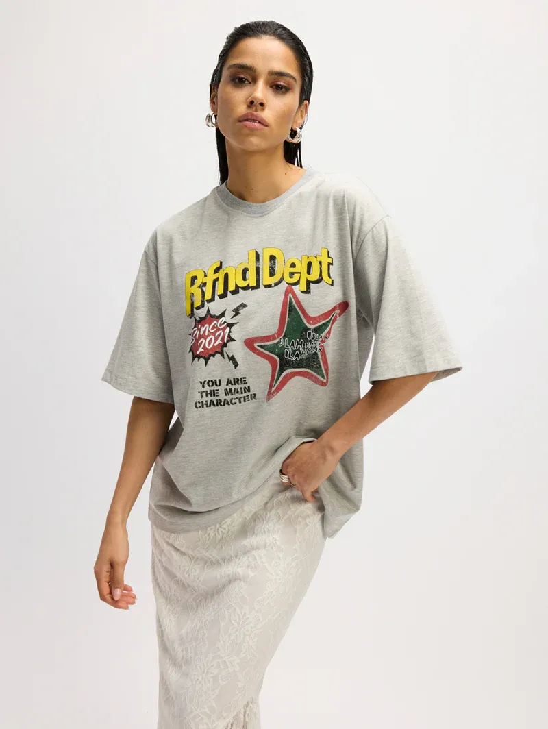 Refined MAGGY T-SHIRT 13 Cotton jersey R2508713732 grey melange