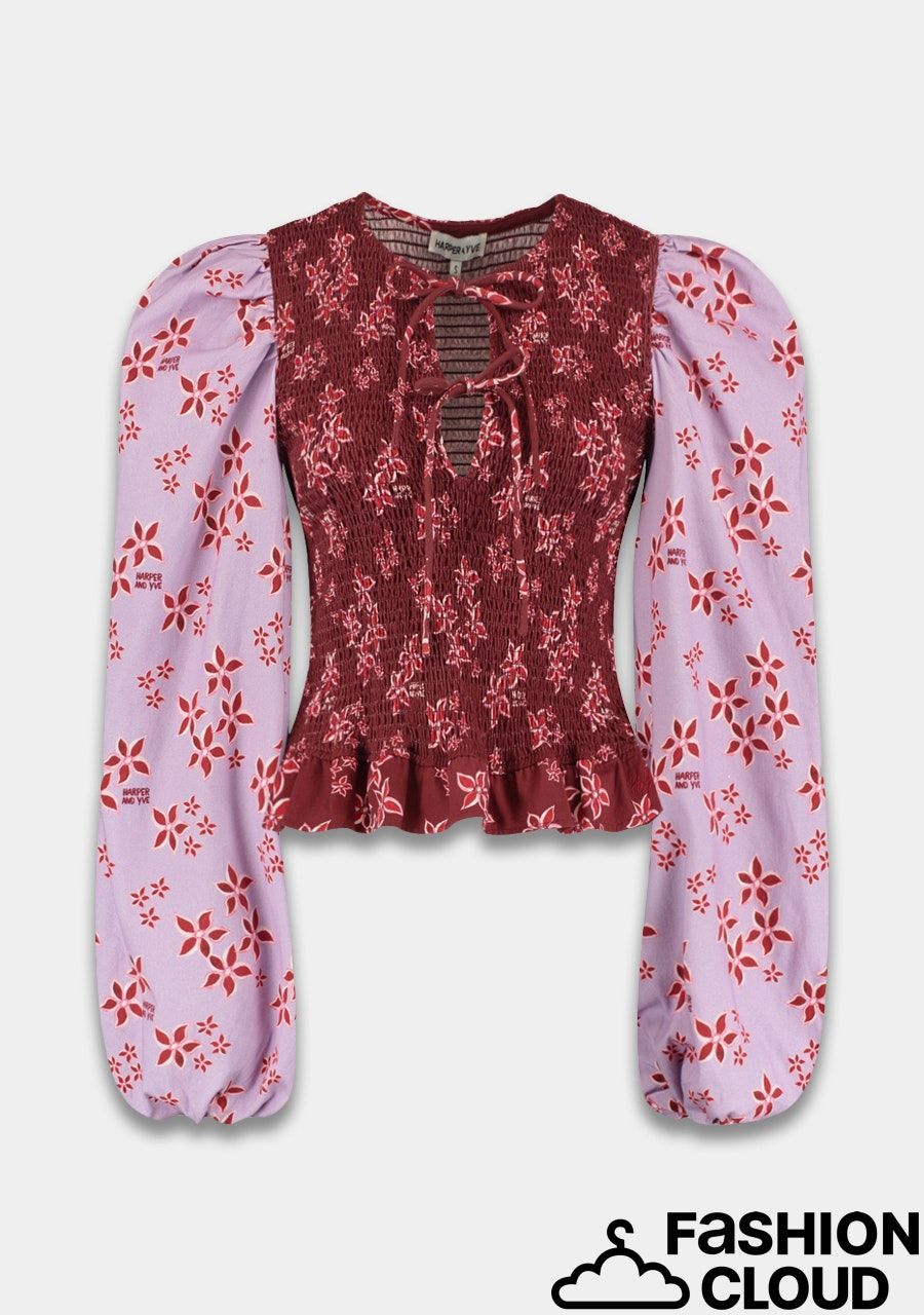 Harper &amp; Yve ELIN-LS AW25C605 PINK STAR -  WINE BERRY