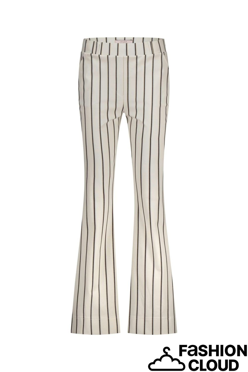 Studio Anneloes Flair stripe trousers 12909 off white/black