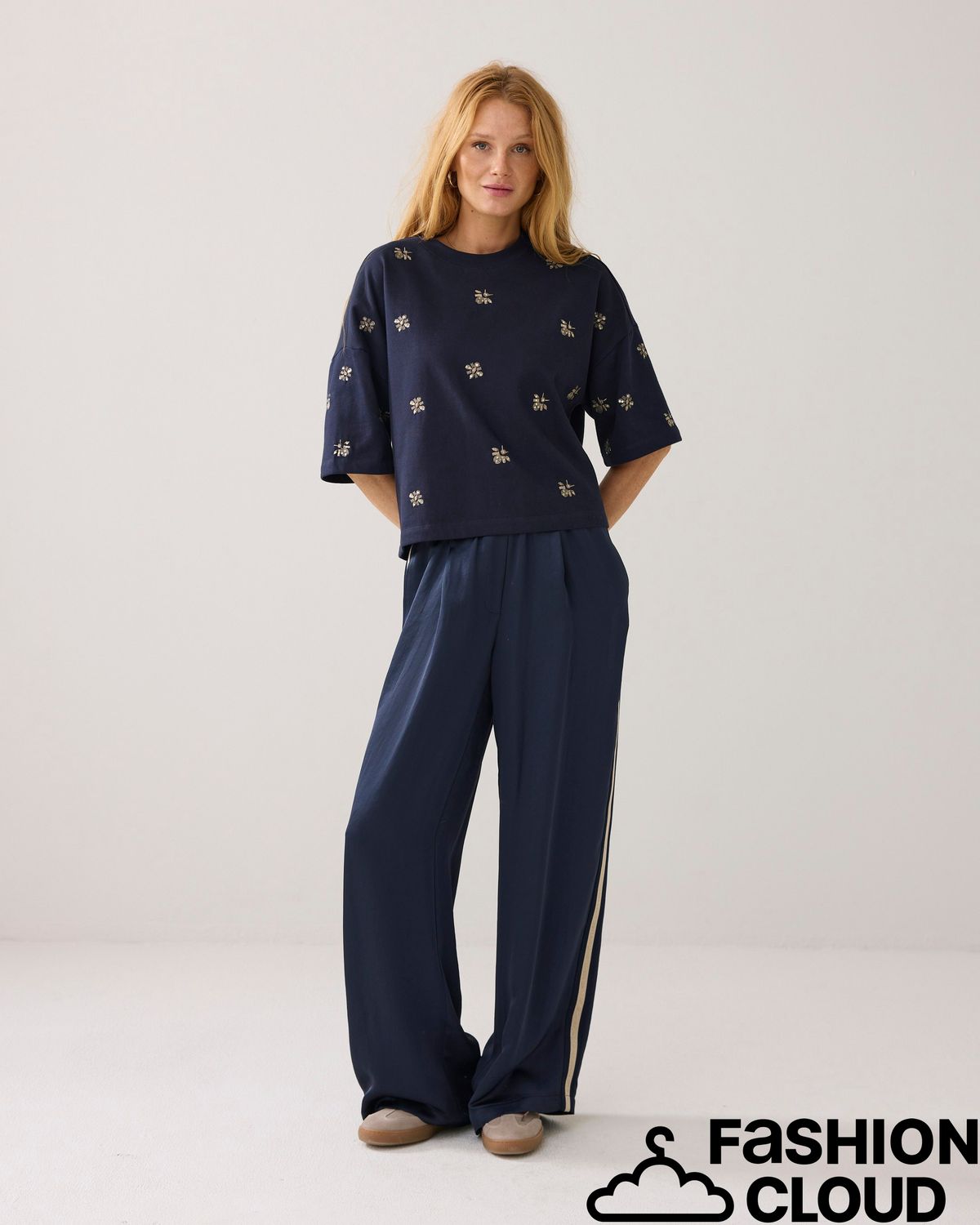 Summum Woman Embellished shortsleeve 3s5201-30656 Midnight blue