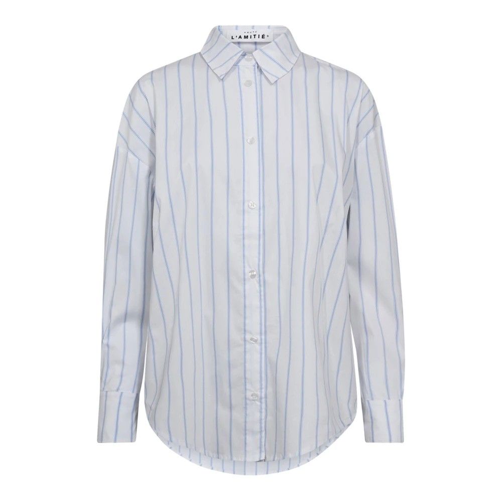 Haute L'Amitie Fine Line Twist Bow Shirt HL10210 BLUE STRIPE