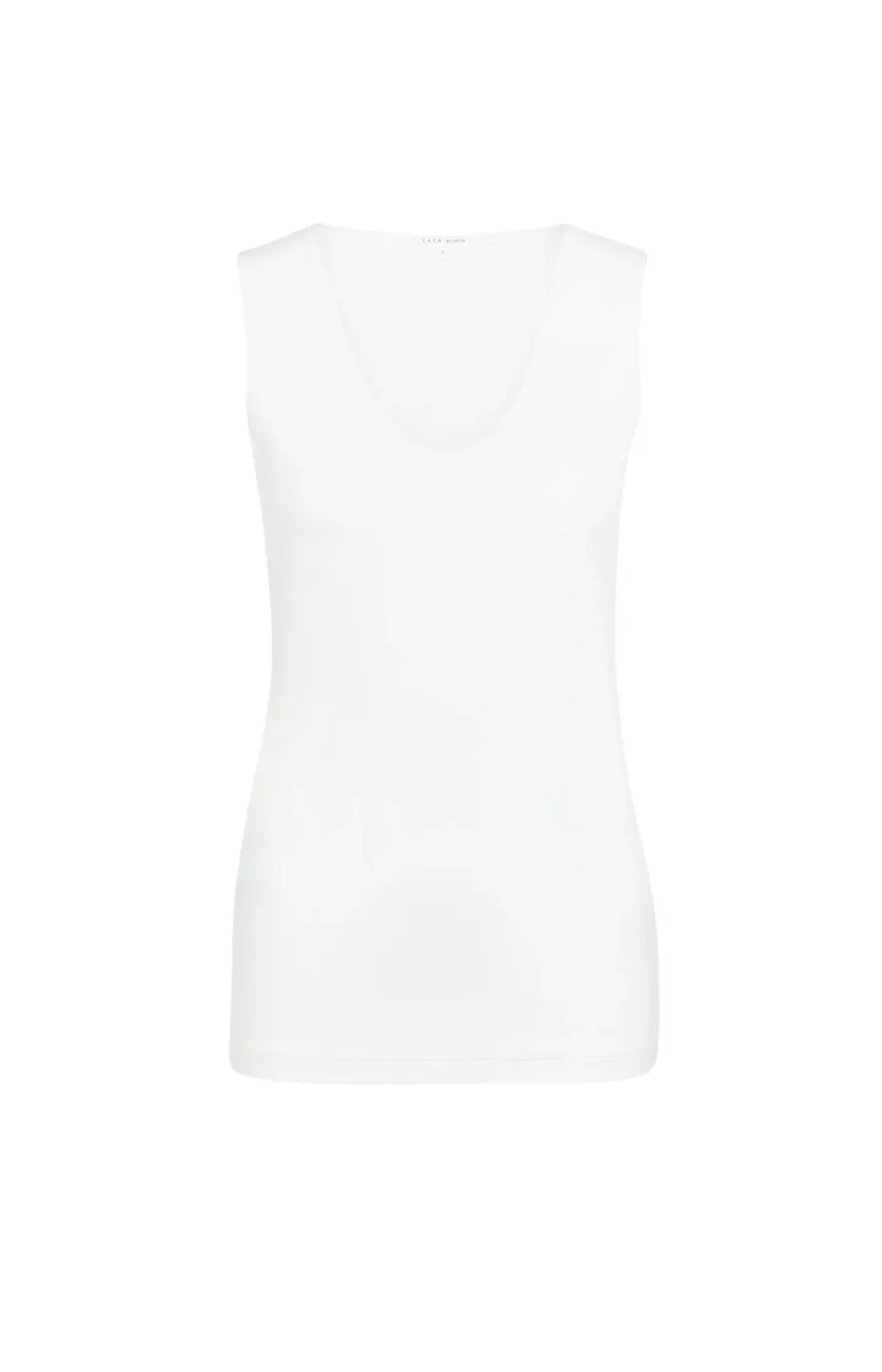 Yaya Round V-neck singlet 01-709047N OFF WHITE