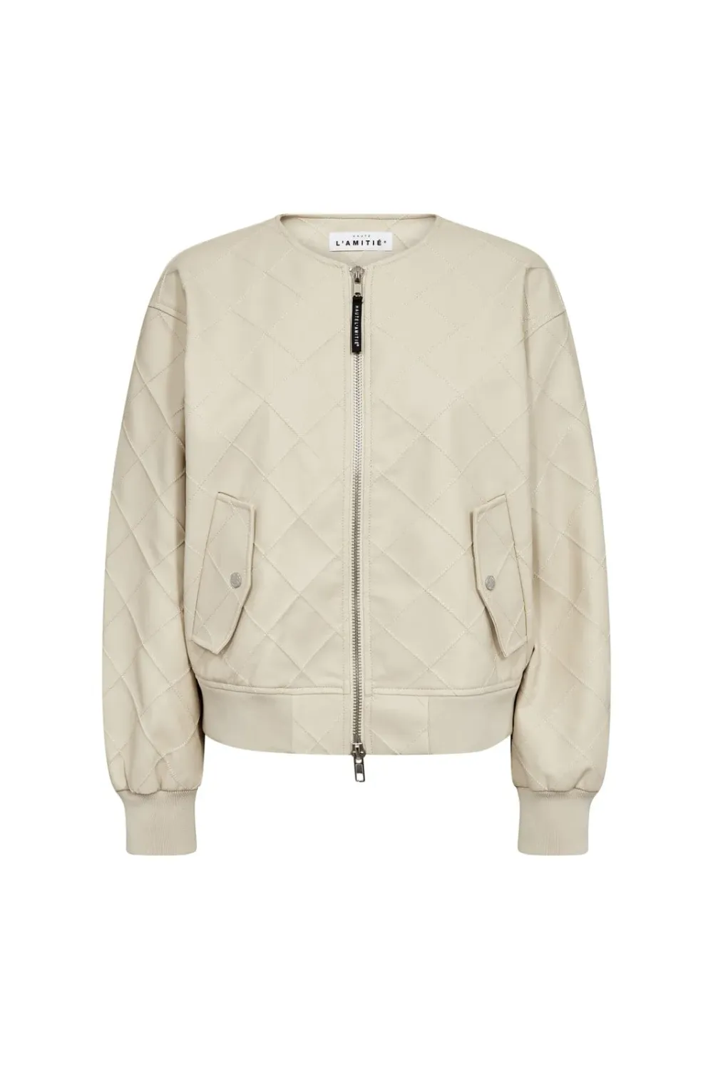 Haute L'Amitie Quilt PU Bomber HL10262 Pearl