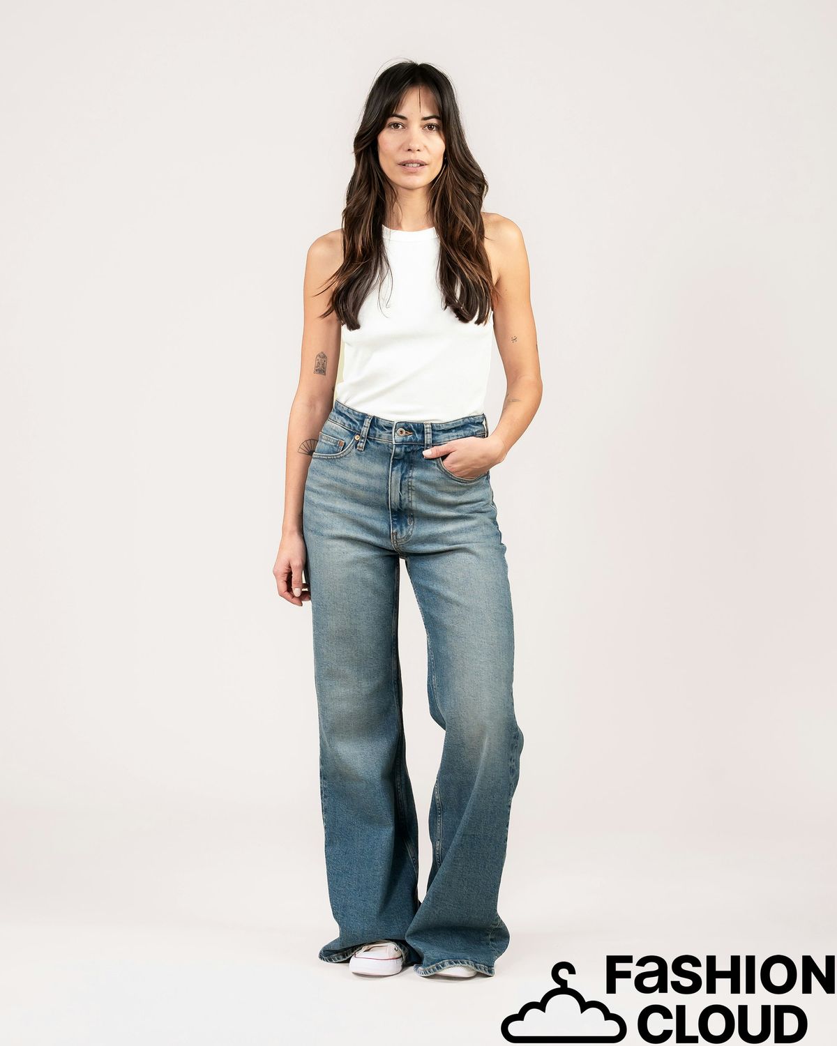 Kuyichi Vivienne Flare Broken Blue 26105201 Broken Blue