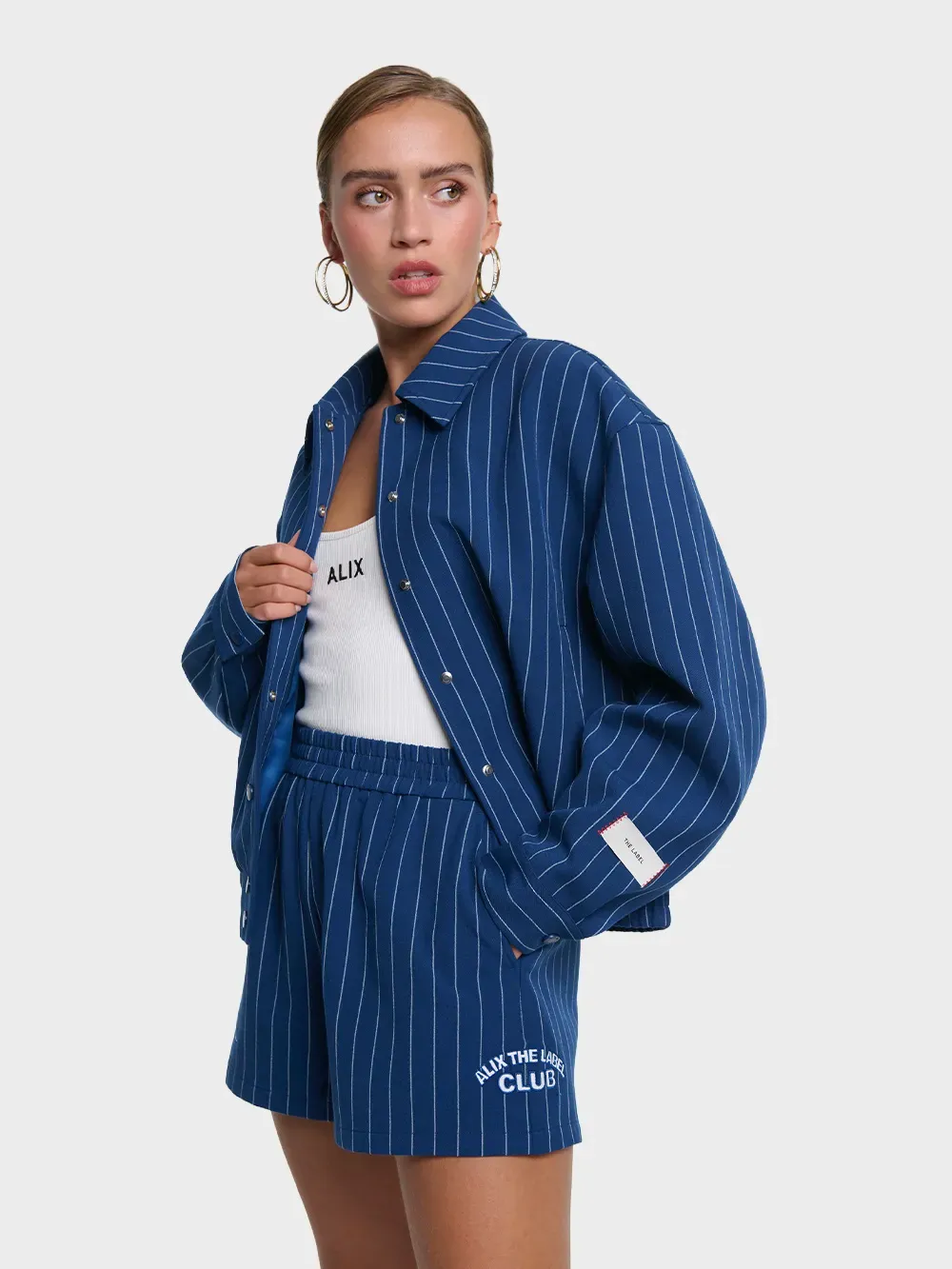 Alix the Label ladies woven clean striped bomber 2602459551