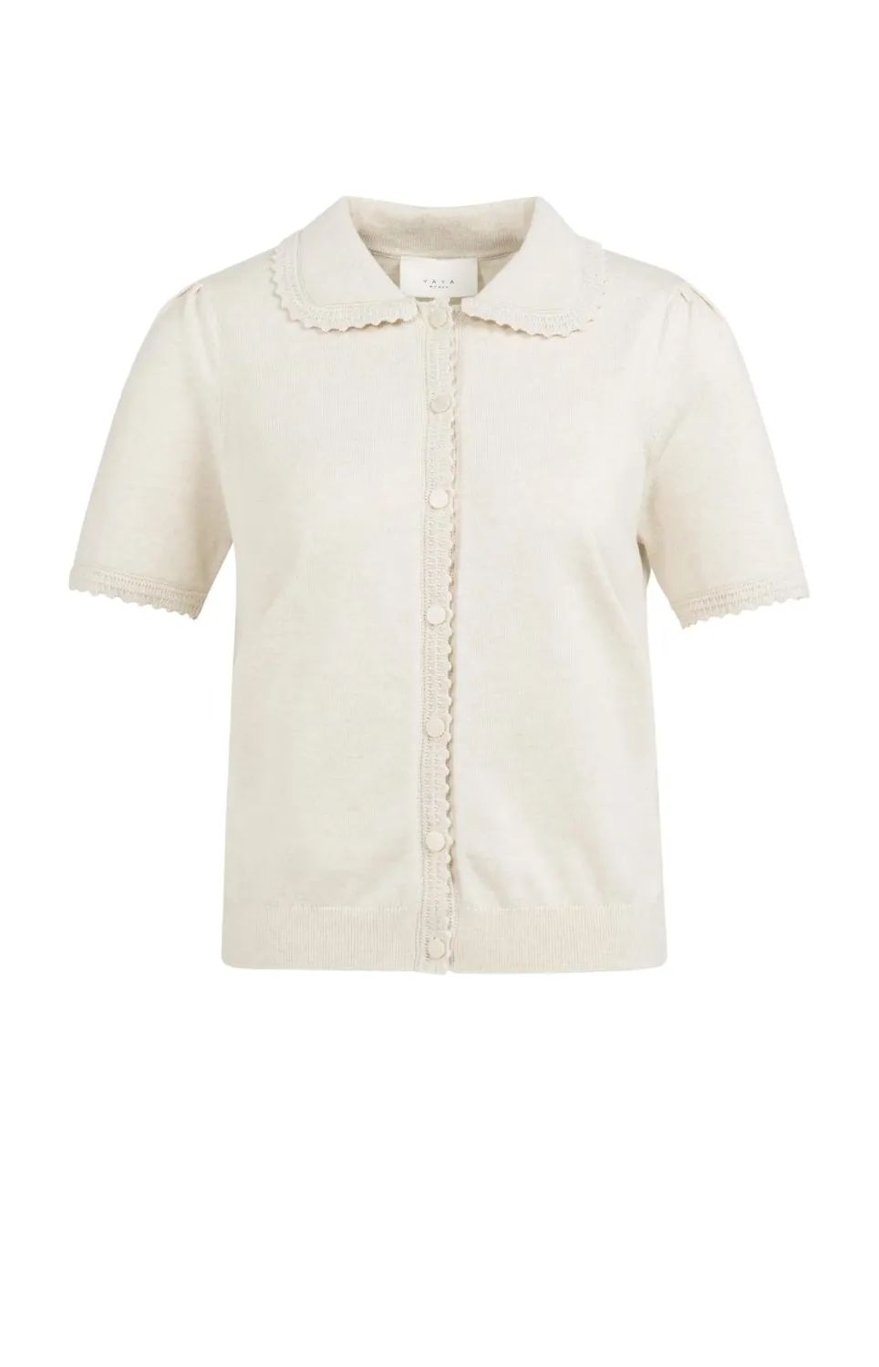 YaYa Vest met rits en korte mouwen 01-010145-602 KIT BEIGE MELANGE