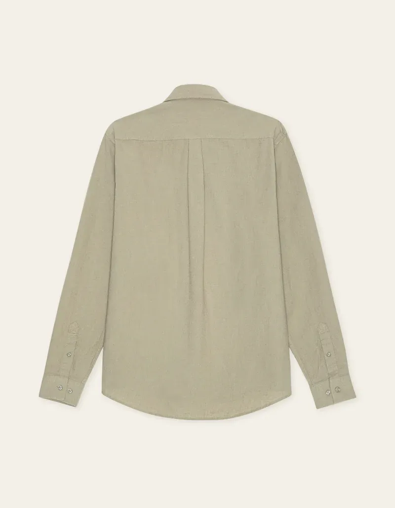 Les Deux Konrad  Cotton Linen Shirt 1001295 LAUREL OAK SAND