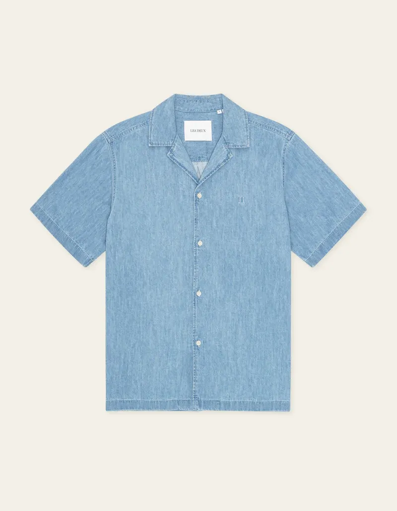 Les Deux Lesley Denim SS Shirt 1001503 LIGHT INDIGO WASH
