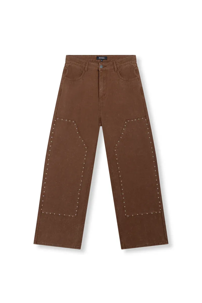 Refined ladies woven relaxed star jeans PAYT R2602173890 brown