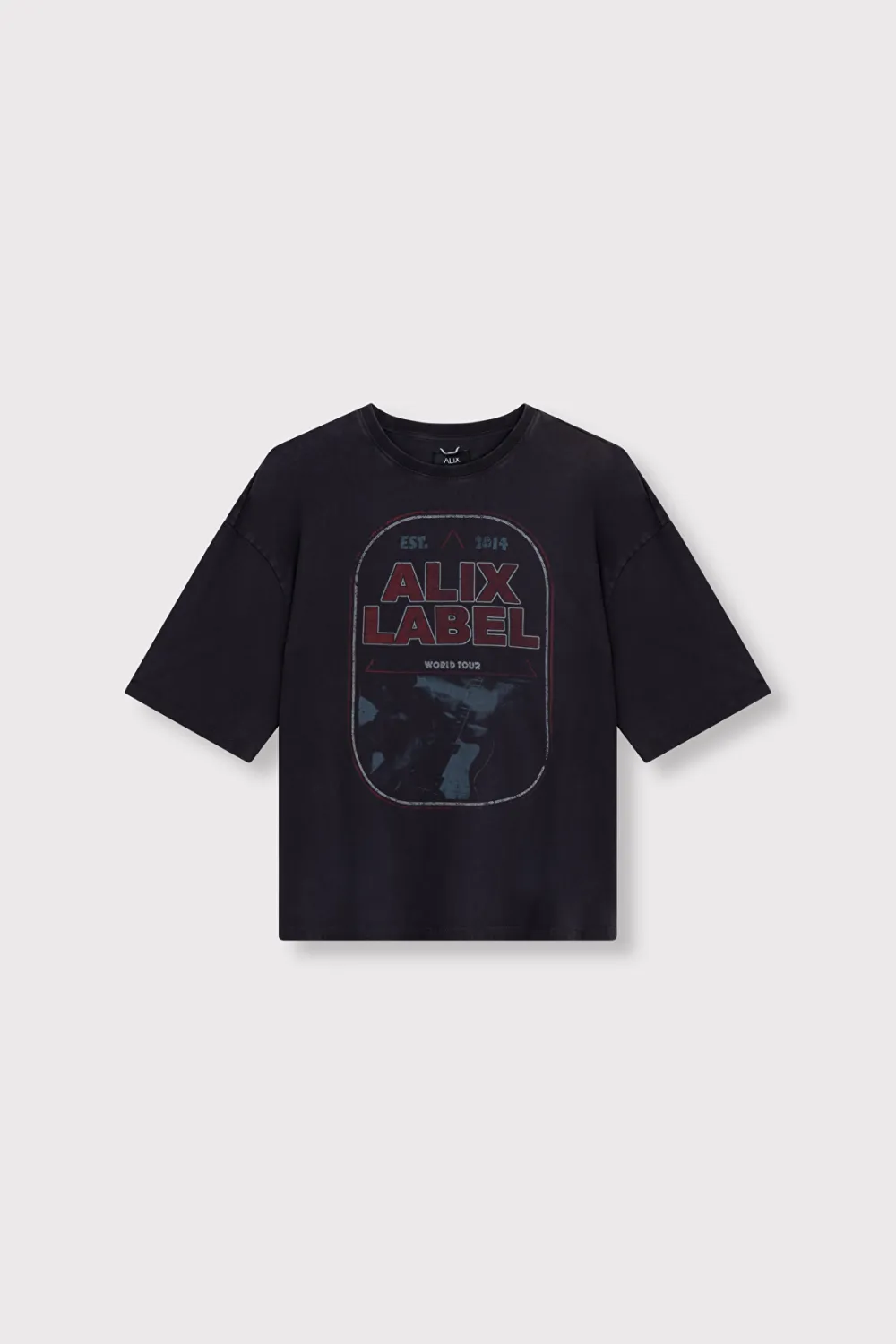 Alix the Label ladies knitted band shirt 2602816653 charcoal grey