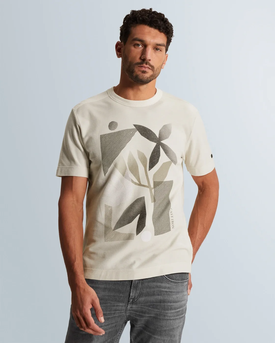 Cast Iron Short sleeve r-neck regular fit tw CTSS2602509 White Onyx
