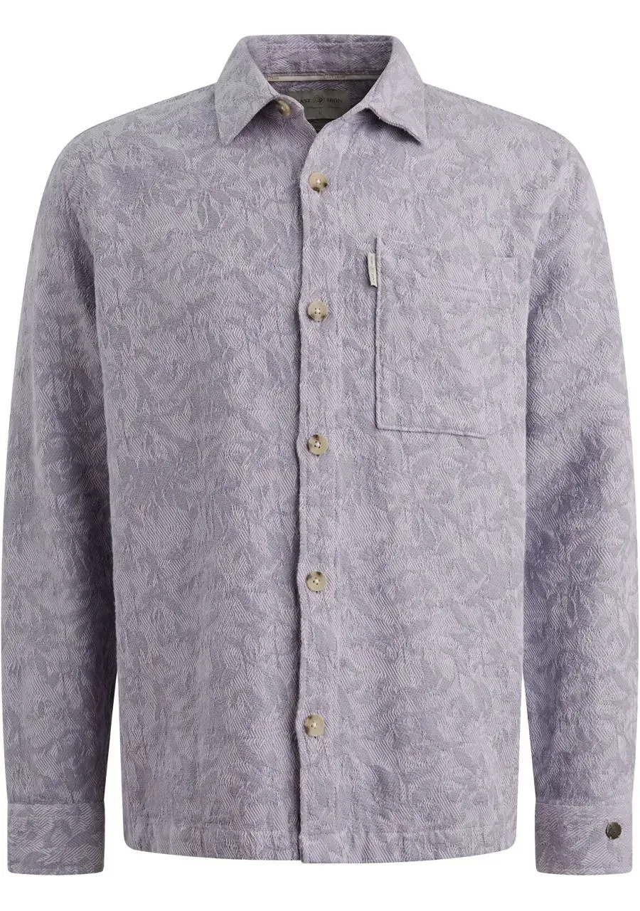 Cast Iron LONG SLEEVE SHIRT Jacquard 2 tone CSI2602212 Silver Bullet