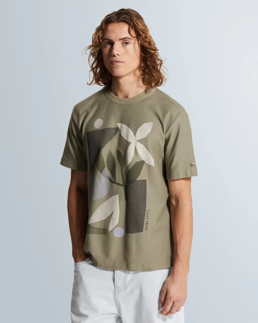 Cast Iron Short sleeve r-neck regular fit tw CTSS2602509 Dried Sage
