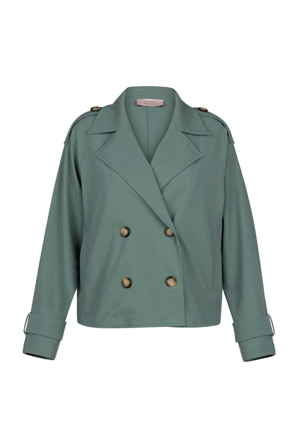 Studio Anneloes Cato bonded trenchcoat 13541 dark sage green
