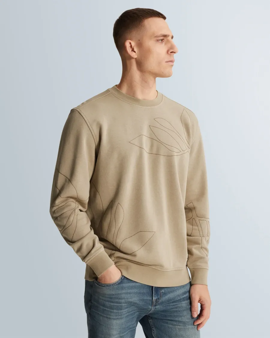 Cast Iron Long sleeve r-neck relaxed fit gra CSW2603406 Aluminum