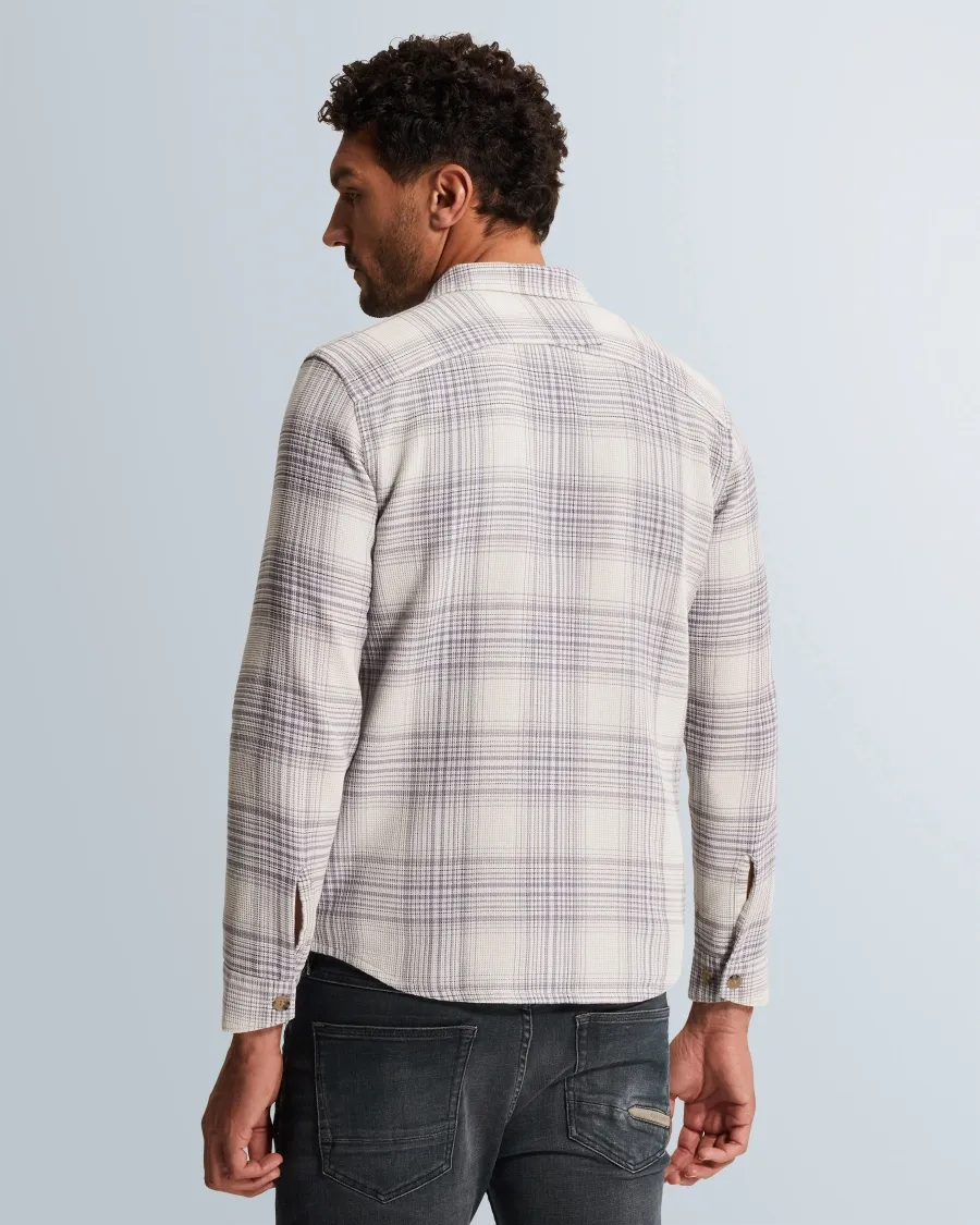 Cast Iron LONG SLEEVE SHIRT Check waffle YD CSI2602219 White Onyx