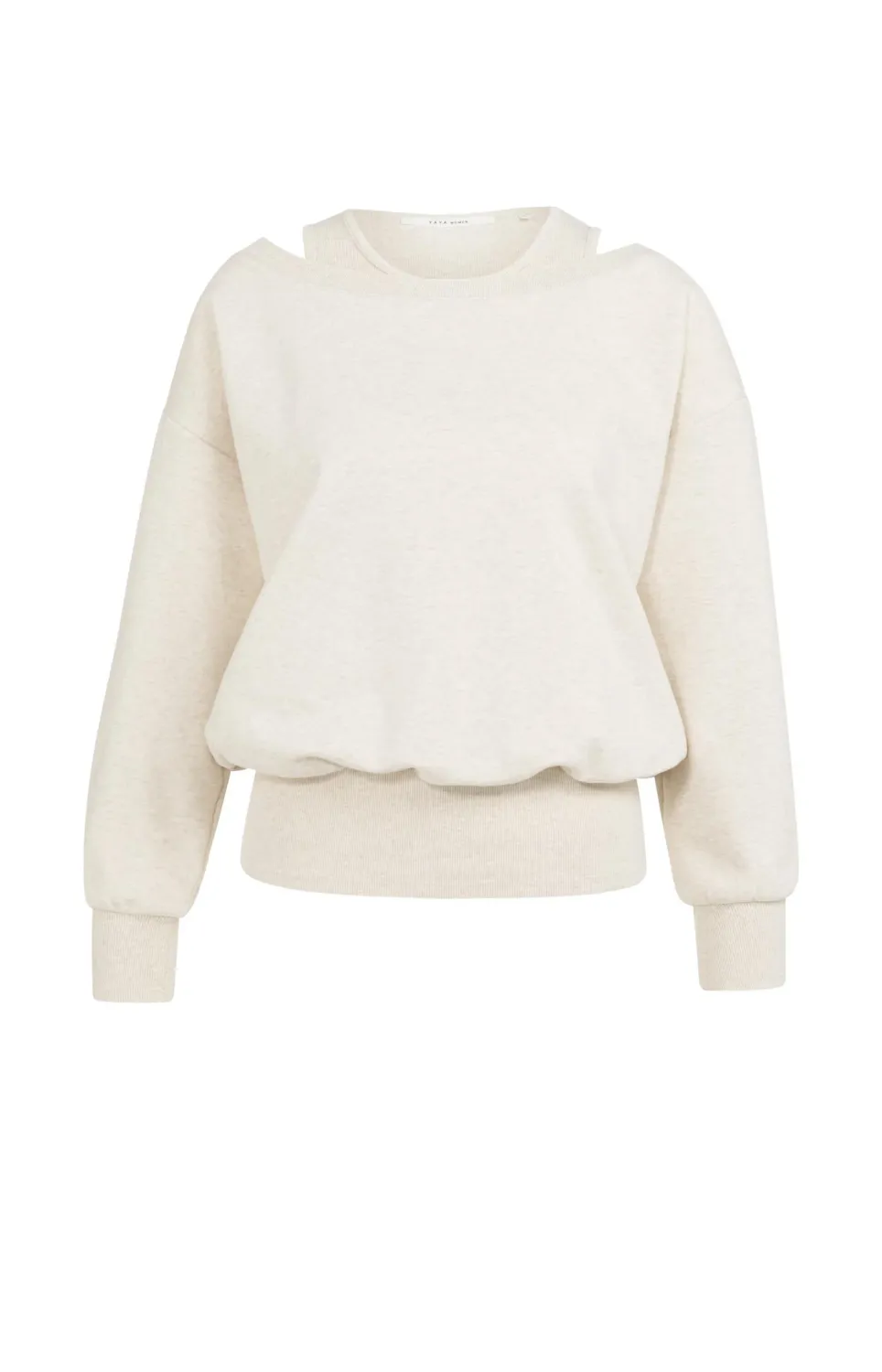 YaYa Sweatshirt met dubbele hals 01-109116-603 ECRU MELANGE