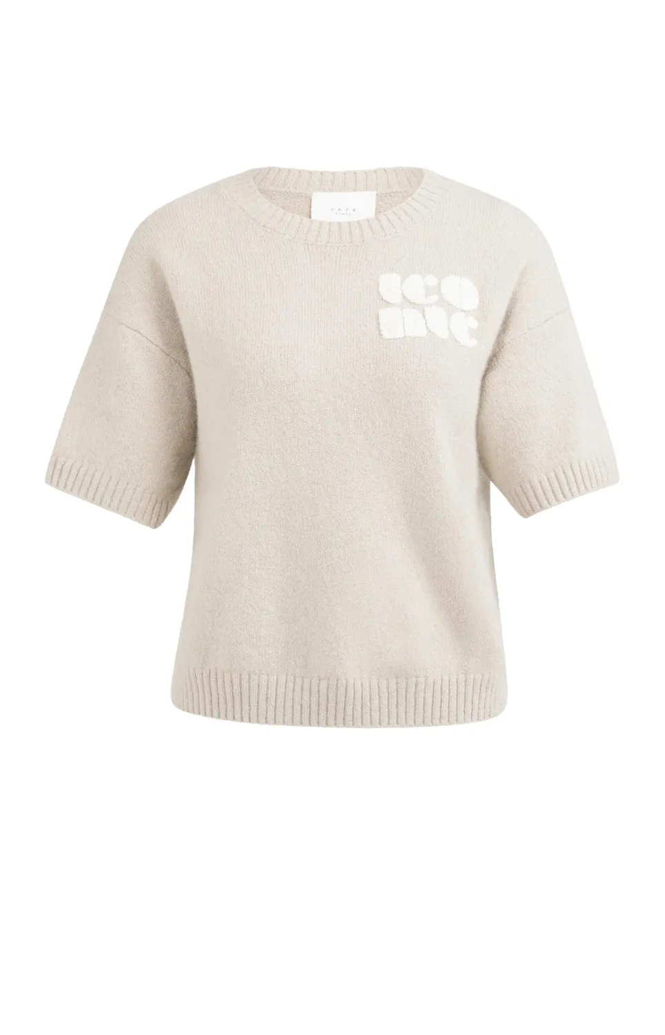 YaYa Sweater met geborduurd artwork 01-000563-603 ECRU MELANGE