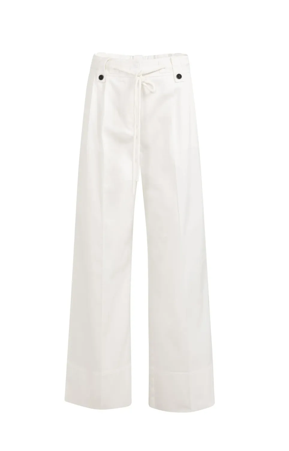 YaYa Geweven broek met strikkoord 01-301246-603 OFF WHITE