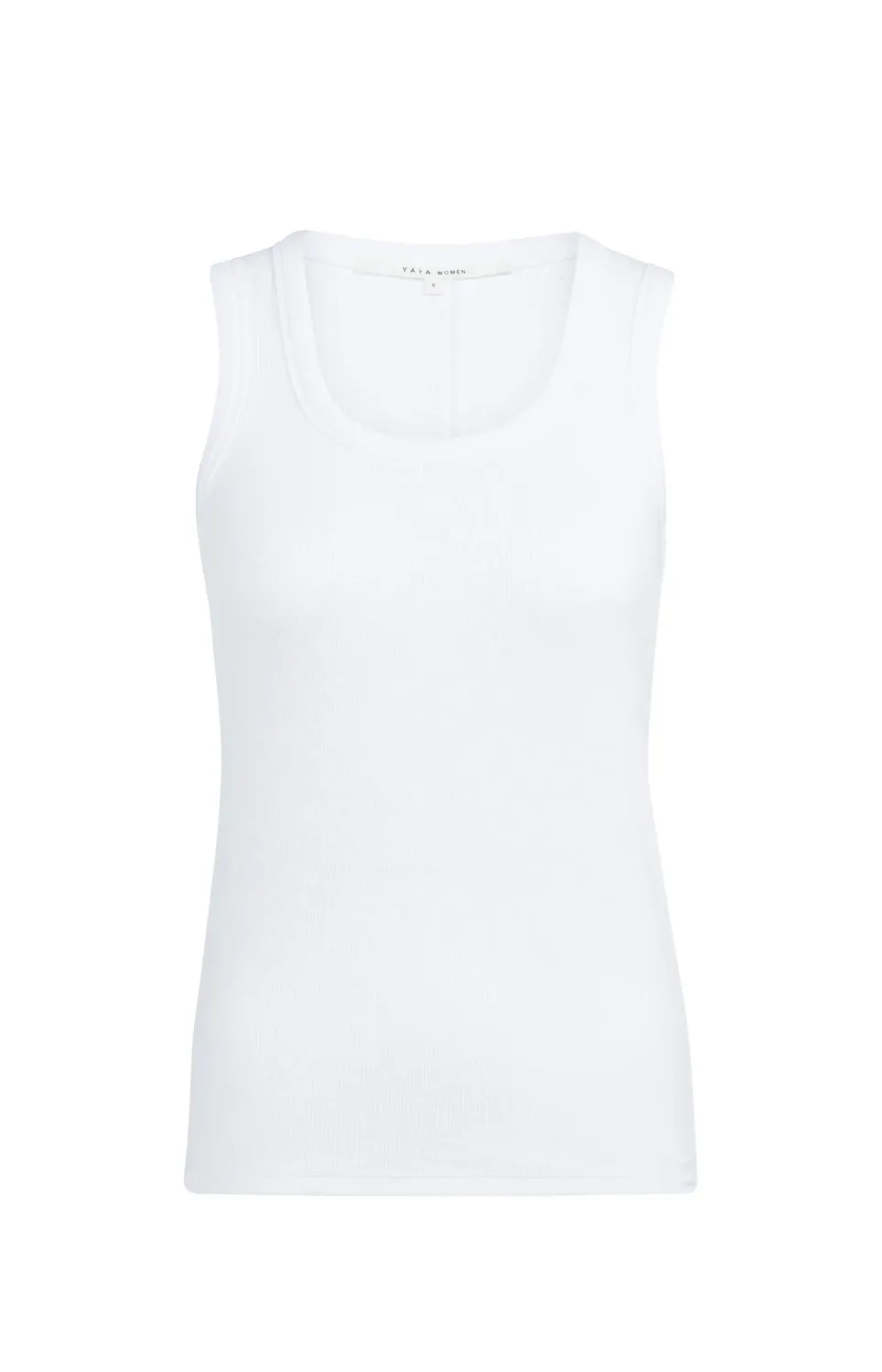 YaYa Geribd singlet met ronde hals 01-729051-603 PURE WHITE