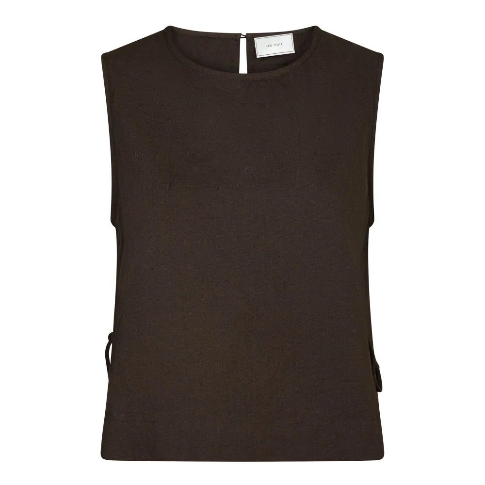 Neo Noir Svetlana linen Top 159947 Dark brown