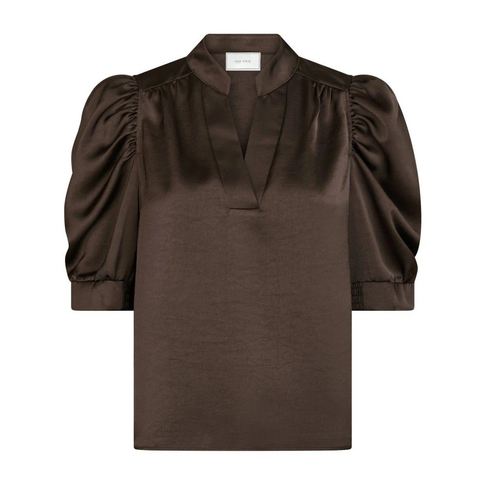 Neo Noir Roella Heavy Sateen Blouse 162590 Dark brown