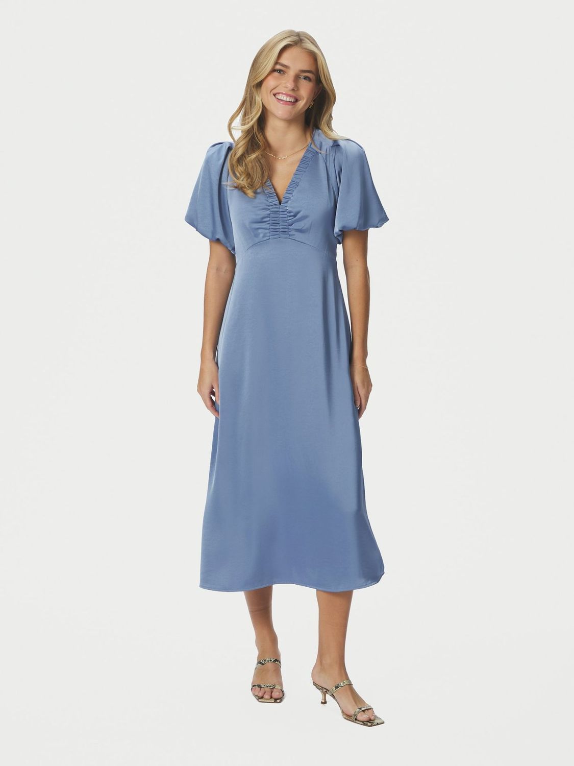 Neo Noir Illana Heavy Sateen Dress 162521 Smoke Blue