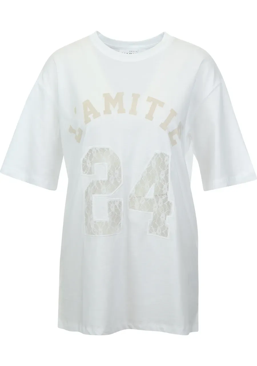 Haute L'Amitie 24 Lace Number Tee HL10534 White