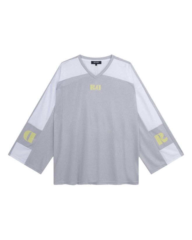 Refined ladies knitted oversized hockey shir R2603815984 silver