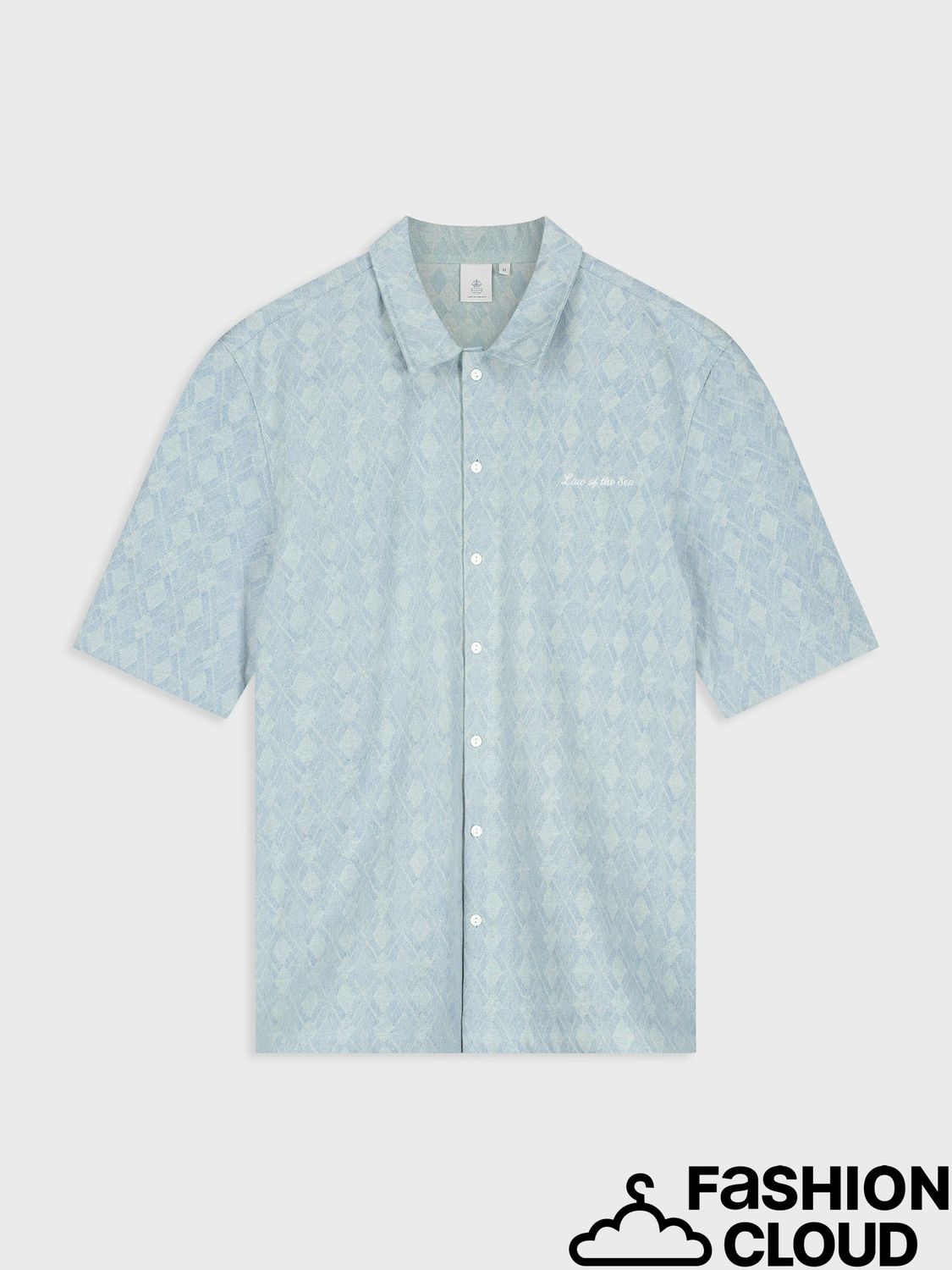 Law Of The Sea SALTERN BLEACHED DENIM JACQUARD SHIR LAW-10375 Light Denim Blue