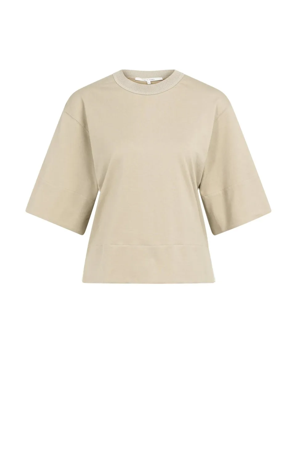 YaYa Jersey top with woven details 01-709382-604 CROCKERY BROWN