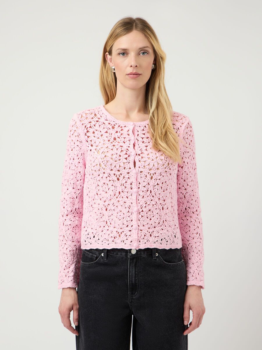 99999 - Algemene gro YASANNALINA LS CROCHET CARDIGAN 26040834 Ballerina
