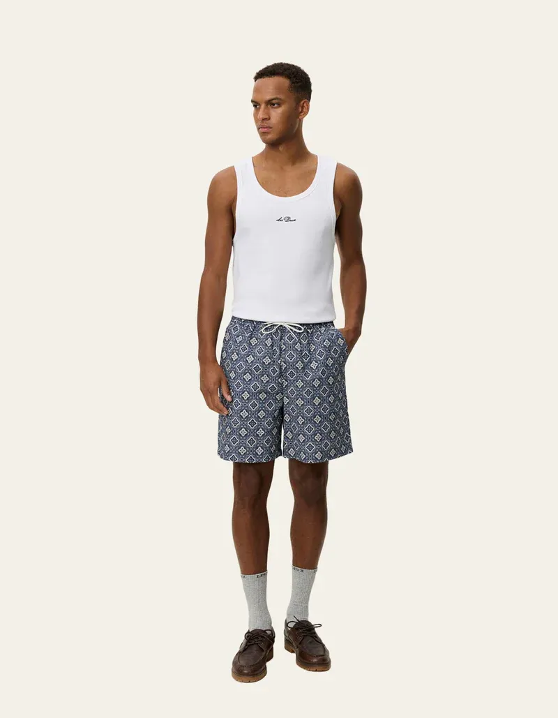 Les Deux Harry Arabesque AOP Shorts 1001373 BLUE FOG