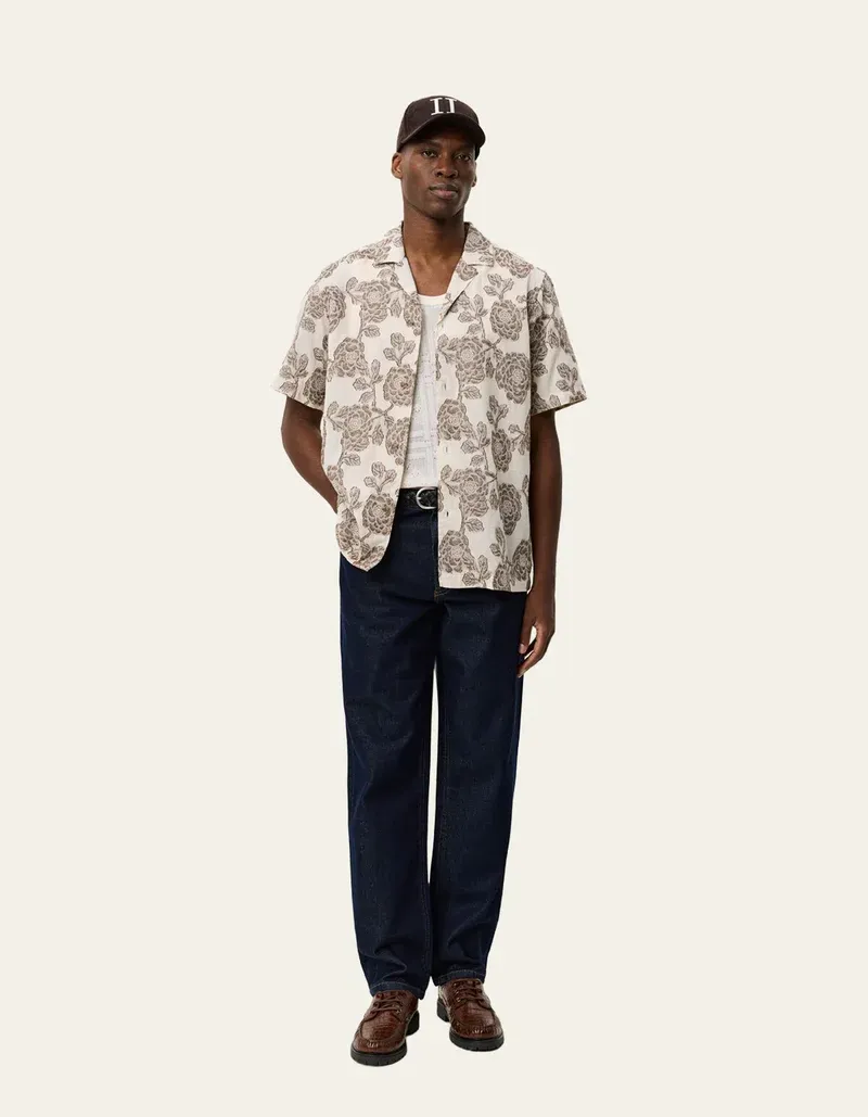 Les Deux Lesley Flower Jacquard SS Shirt 1001376 IVORY